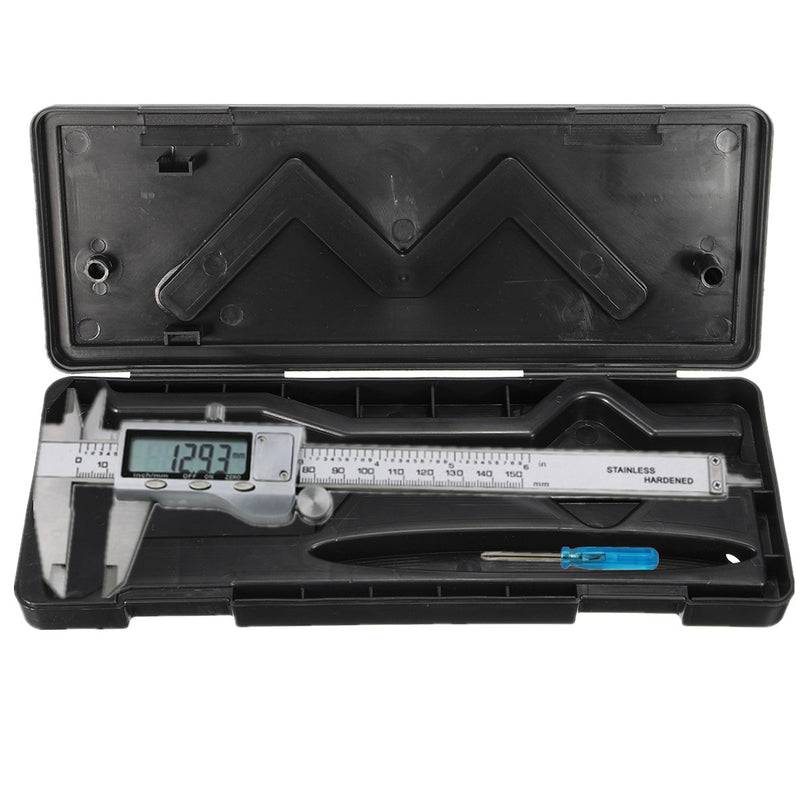 Black Plastic Vernier Caliper Box For 6 Inch Electronic Digital Micrometer Guage
