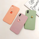 Bakeey 3D Candy Color Avocado Letter Pattern Soft TPU Protective Case for iPhone XS MAX XR X for iPhone 7 6 6S 8 Plus Back Cover