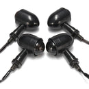 4x Mini Turn Signal Blinker Lights Bulbs & Bracket For Harley Cafe Racer Bobber Chopper
