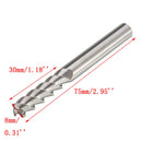 8mm Diameter 3 Flute End Mill Solid Carbide Aluminum End Mill Length 75mm