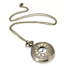 DEFFRUN Vintage Roma Steampunk Quartz Pendant Necklace Women Pocket Watch