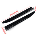 2 X Universal Gloss Black Or Carbon Fiber Style Car Side Skirt Rocker Splitters Canard Diffuser Winglet Wings
