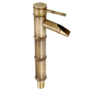 Single Handle Deck Mount Bathroom Bamboo Vessel Sink Faucet Antique Copper Tall Spout Bath Tub Mixer Taps