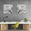 Miico Hand Painted Combination Decorative Paintings Embossed lotus Wall Art For Home Decoration