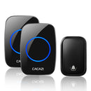 CACAZI FA58 Wireless Waterproof Self-powered Doorbell No Battery Required 1 Transmitter 2 Receiver Home Ring Bell