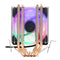 Aurora Colorful Backlit 3 Pin Single Fan 4 Copper Tube Dual Tower CPU Cooling Fan Cooler Heatsink for Intel AMD