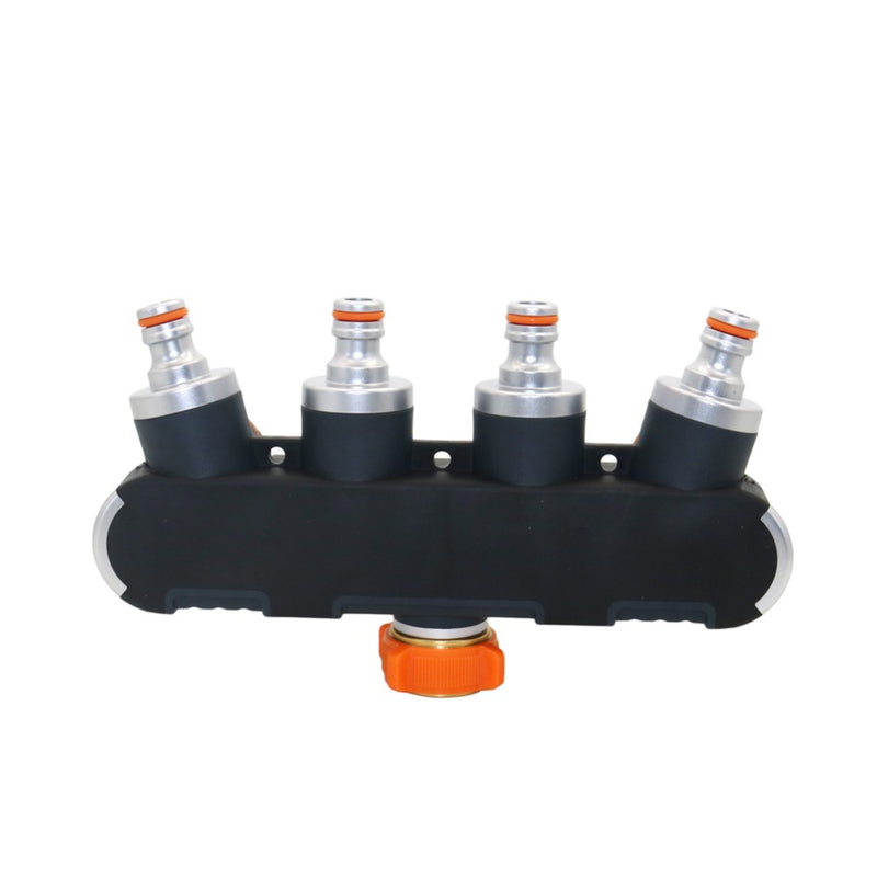 Universal 4 Way Hose Faucet Manifold Water Segregator for 3/4" 1/2" Garden Tap Splitter Water Pipe Divider Hose Quick Connector Nozzle Shut Off Control
