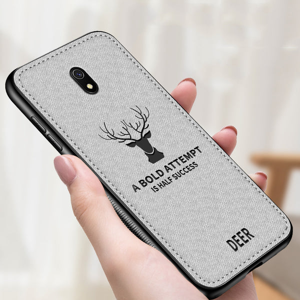 For Xiaomi Redmi 8A Bakeey Deer Luxury Canvas Cloth Shockproof Anti-fingerprint Protective Case