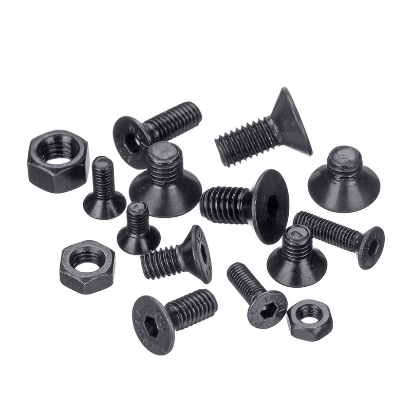 Suleve MXCH 480Pcs M3/M4/M5 Carbon Steel Screw 10.9 Grade Hex Socket Flat Head Bolt Nut Assorment