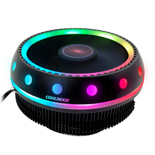 Coolmoon DC 12V 3Pin UFO Colorful Backlight 100mm CPU Cooling Fan PC Heatsink for Intel/AMD For PC Computer Case