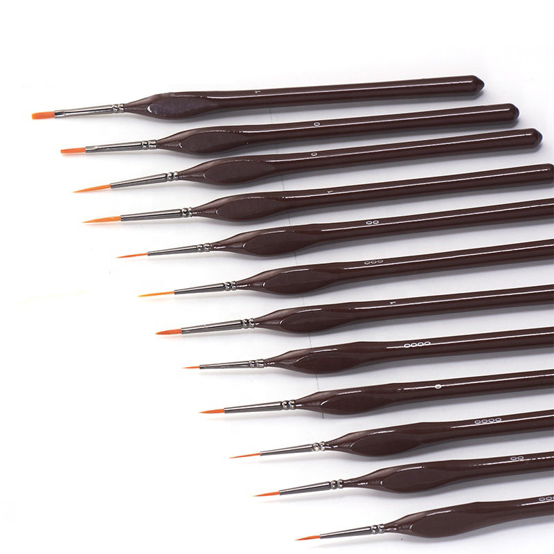 H&B 12 Pcs Hook Line Pen Set Paint Brush Miniature Detail Fineliner Nail Art Drawing Pens Brushes For Acrylic Painting Supplies