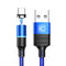 CAFELE 3A Magnetic LED QC3.0 USB Type-C Fast Charging Data Cable for Huawei Xiaomi