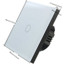 1 Gang 1 Way Touch Wall Light Switch Glass with Remote Control