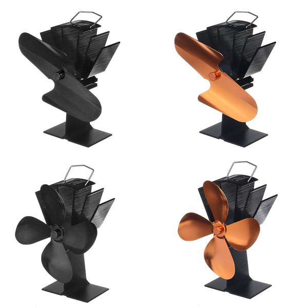 Heat Powered Wood Stove Fan 4 or 2 Blades Log Burner Fireplace Eco Friendly Fan