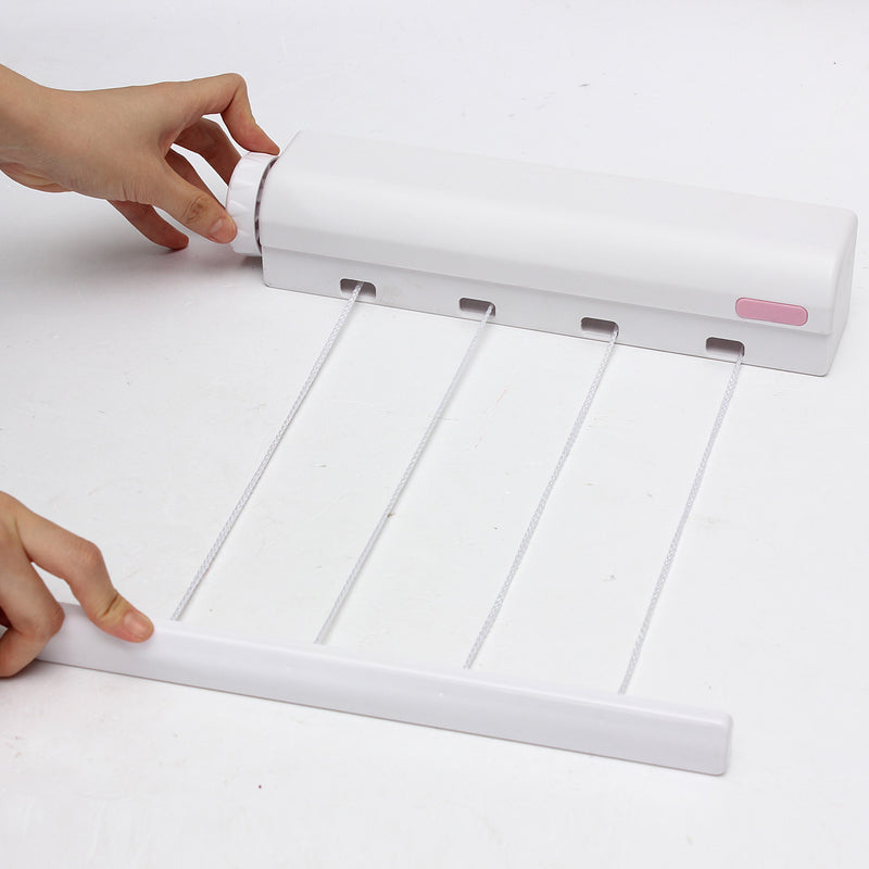 Wall Mounted Indoor Washing Clothes Shoe Laundry 3.2m 4 line Airer Dryer Retractable