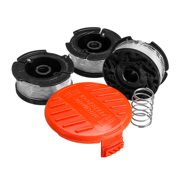 3Pcs Weed Eater String Replacement Spool Line + 1Pc Lawnmower Trimmer Cap & Spring