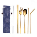 3Pcs/5Pcs Stainless Steel Tableware Set Titanium Colorful Fork Spoon Chopsticks Cutlery Flatware Camping Picnic