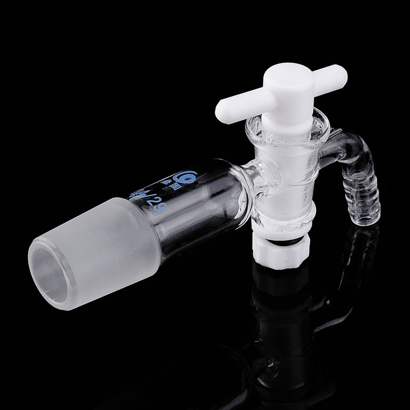 24/29Glass Adapter VacuumFlowControlAdapterwithGlassStopcockMaleGroundJointto Right AngleHoseConnection
