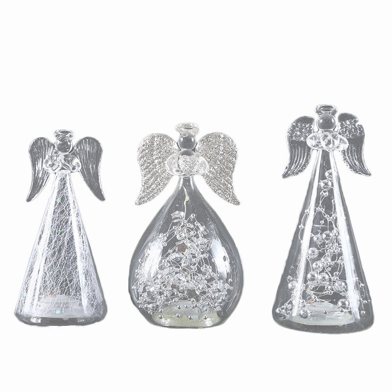 Romantic Angel Night Light Glass Luminescent Lamp Room Bedroom Wedding Desk Decoration Gift