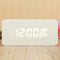 USB Voice Control Wooden Wooden Rectangle Temperature LED Digital Alarm Clock Humidity Thermometer