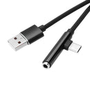 Bakeey 2 in 1 Type C 3.5mm Jack Audio AUX Fast Charging Data Cable 1M For Oneplus 6 Xiaomi Mi8 S9