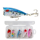 5Pcs 4cm Fishing Lure Fishing Bait Rotating Tail Popper Topwater Swim Crankbait Artificial Hard Bait