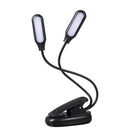 Double heads 10 LED Clip Table Light 3 Modes Dimming Battery powered Desk Lamp for Reading working