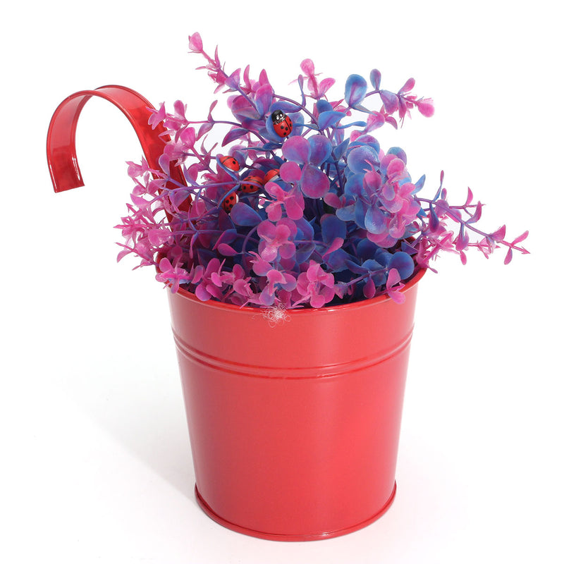 10Pcs Iron Metal Hanging Flower Pot Balcony Plant Garden Planter Home Decorations