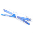 KCASA Light Weight Blue Rimless Resin Magnifying Best Reading Glasses Fatigue Relieve
