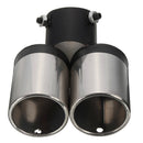 Universal Car Chrome Exhaust Muffler Tailpipe Dual Tip 48-58mm Stainless Steel