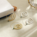 Exaggerated Spiral Drop Shape Big Circle Hoop Gold Silver Conch Earring Gift for Her