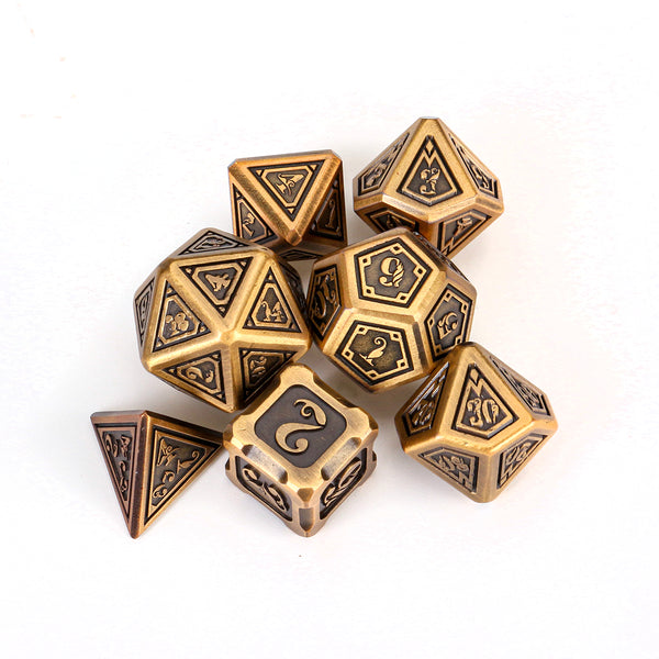 7pcs Set Embossed Heavy Metal Polyhedral Dices DND RPG MTG Role Playing Board Game Dices Set Zinc Alloy
