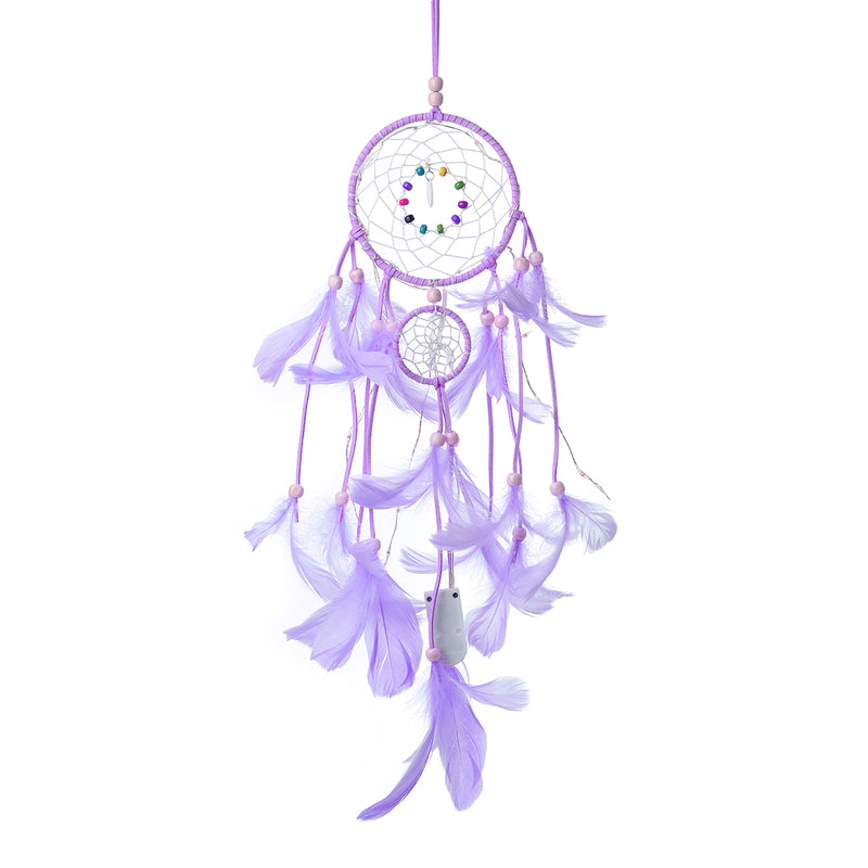 Handmade Christmas Light LED Light Feather Dream Catcher Home Party Wedding Decor Gift