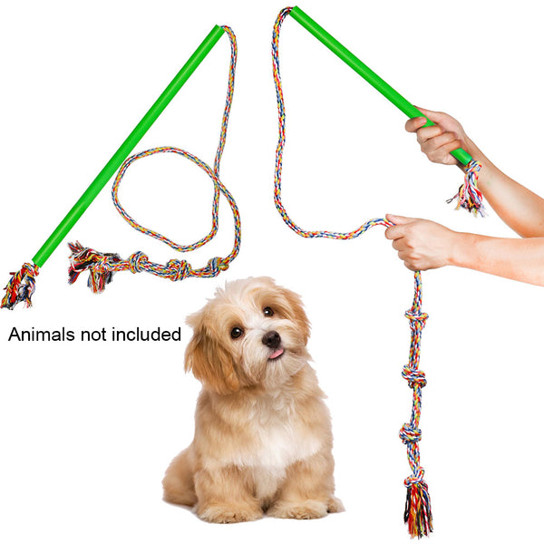 Dog Rod Toy Pet Teaser Chewing Rope Interactive Stick Colorful Rotar Outdoor Extendable Funny Cat Bite Rotary Oral Care Extendable Colorful Pets Toys