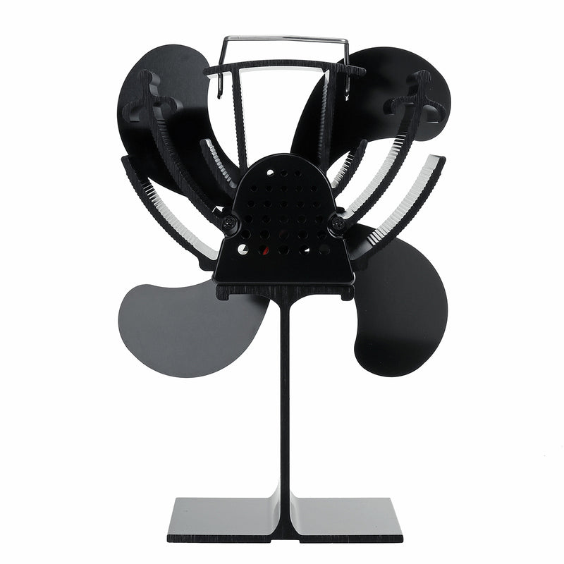 4 Blade Heat Powered Stove Fan Quiet Wood Log Burner Fireplace Eco Fan Heating Distribution No Electricity Or Battery