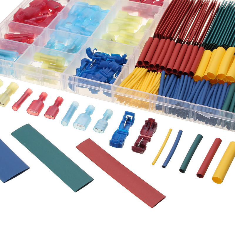 Soloop 385pcs Combination NylonTerminal Heat Shrinkable Tube With Stickers