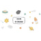Miico FX64036 Cartoon Wall Sticker Spaceship Meteorite Combination Stickers Children's Room Decoration Wall Stickers