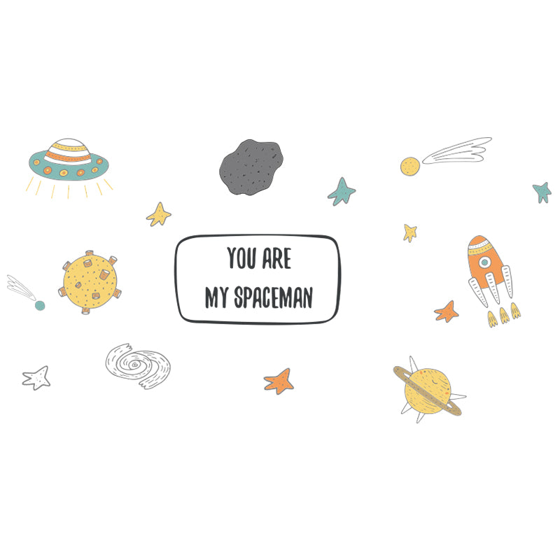 Miico FX64036 Cartoon Wall Sticker Spaceship Meteorite Combination Stickers Children's Room Decoration Wall Stickers