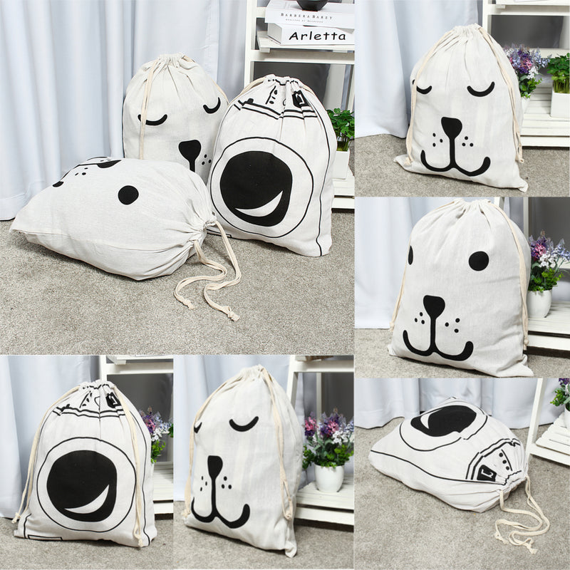 Cotton Sack Drawstring Storage Bag Toy Shoes Laundry Travel Stuff Clothes