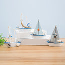 Mediterranean Style 14cm Boat Sailing Model Handmade Creative Home Decoration Decoration Ornament