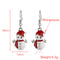 Sweet Earring Drop Earrings Red Christmas Snowman Rhinestone Earrings Cute Jewelry For Women