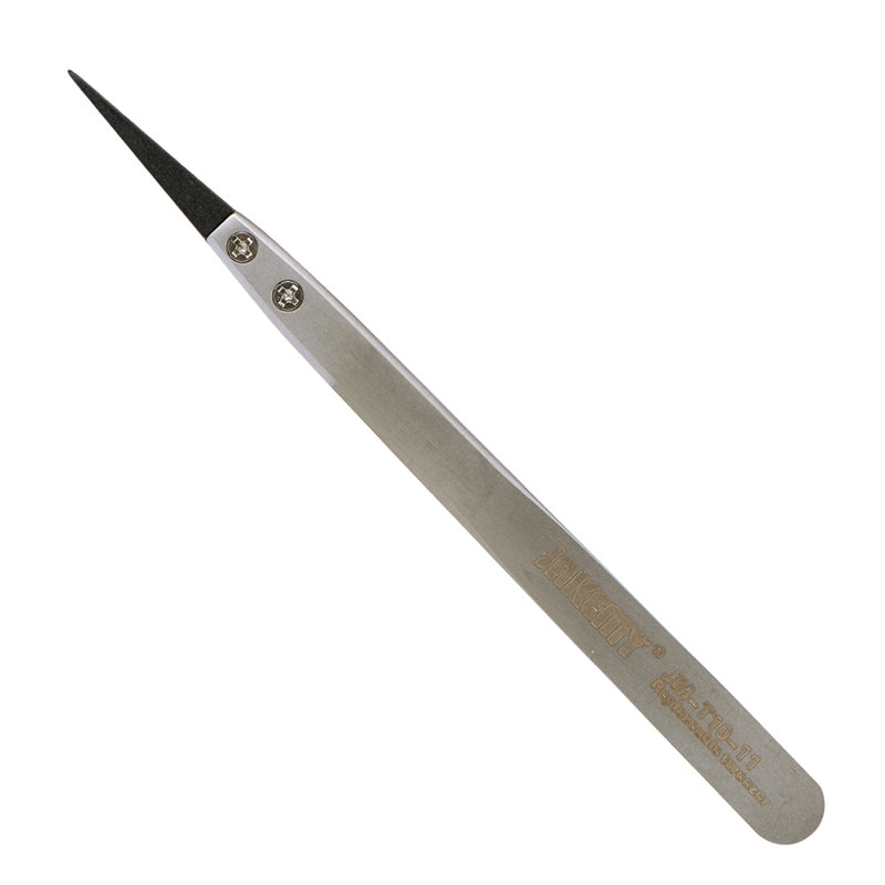 JAKEMY JM-T10-11 Stainless Steel Electronic Anti-static Tweezers Pointed and Curved Replaceable Tweezer Kit