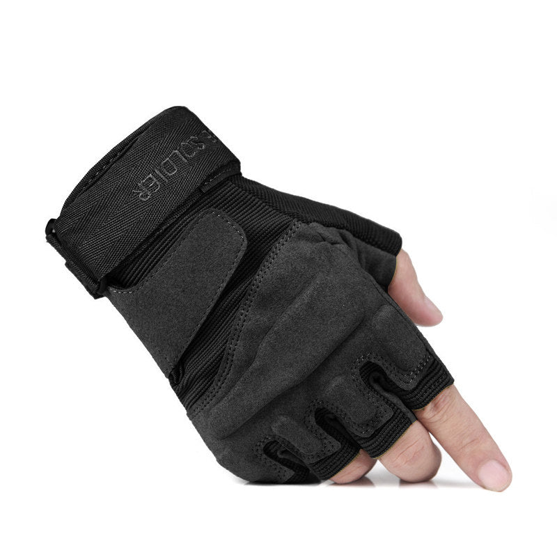 FREE SOLDIER 1Pair Tactical Gloves Wear Resistant Outdoor Safety Work Hands Protector Half Finger Glove For Hunting Sport Cycling