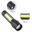 Portable T6 COB LED Flashlight Zoomable Torch 18650 Light Lamp
