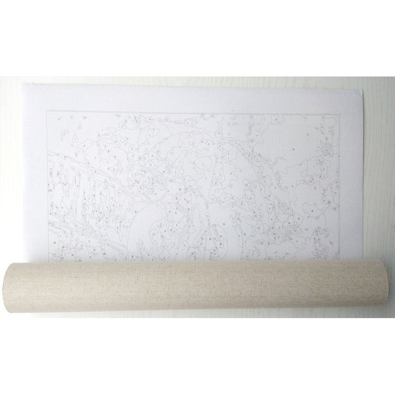 40X50CM Frameless The Cabin In The Woods Linen Canvas Oil Painting DIY Paint By Numbers