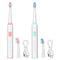 USB Electric Toothbrush Rechargeable Smart IPX7 Waterproof Timer 3 Modes Toothbrush with 2 Brush Heads