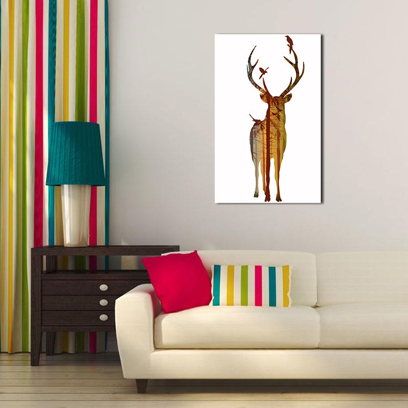 Miico Hand Painted Oil Paintings Simple Style Male Deer B Wall Art For Home Decoration Painting