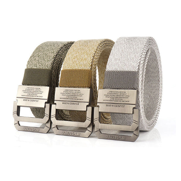 AWMN 125cm Double Ring Tactical Belt Leisure Camping Hunting Nylon Waist Belt