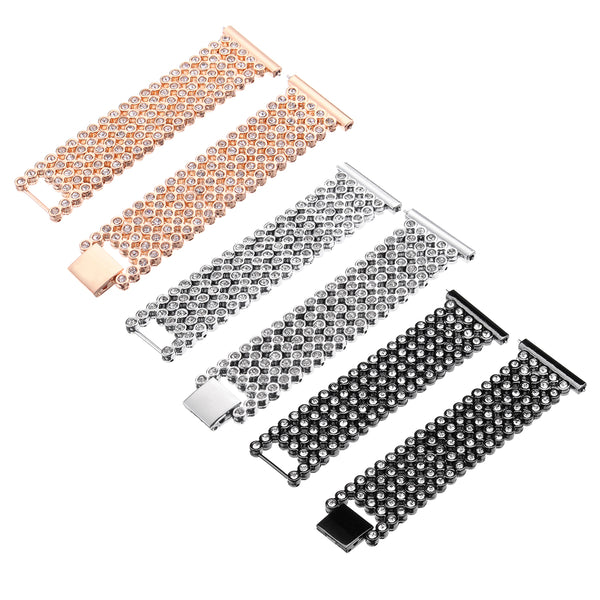 17mm Replacement Stainless Steel Diamond Wrist Watch Band Strap For Fitbit Versa
