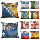 Honana BX The 2018 World Cup Cotton Linen Cushion Pillow Case Eye National Flag Pillow Cover